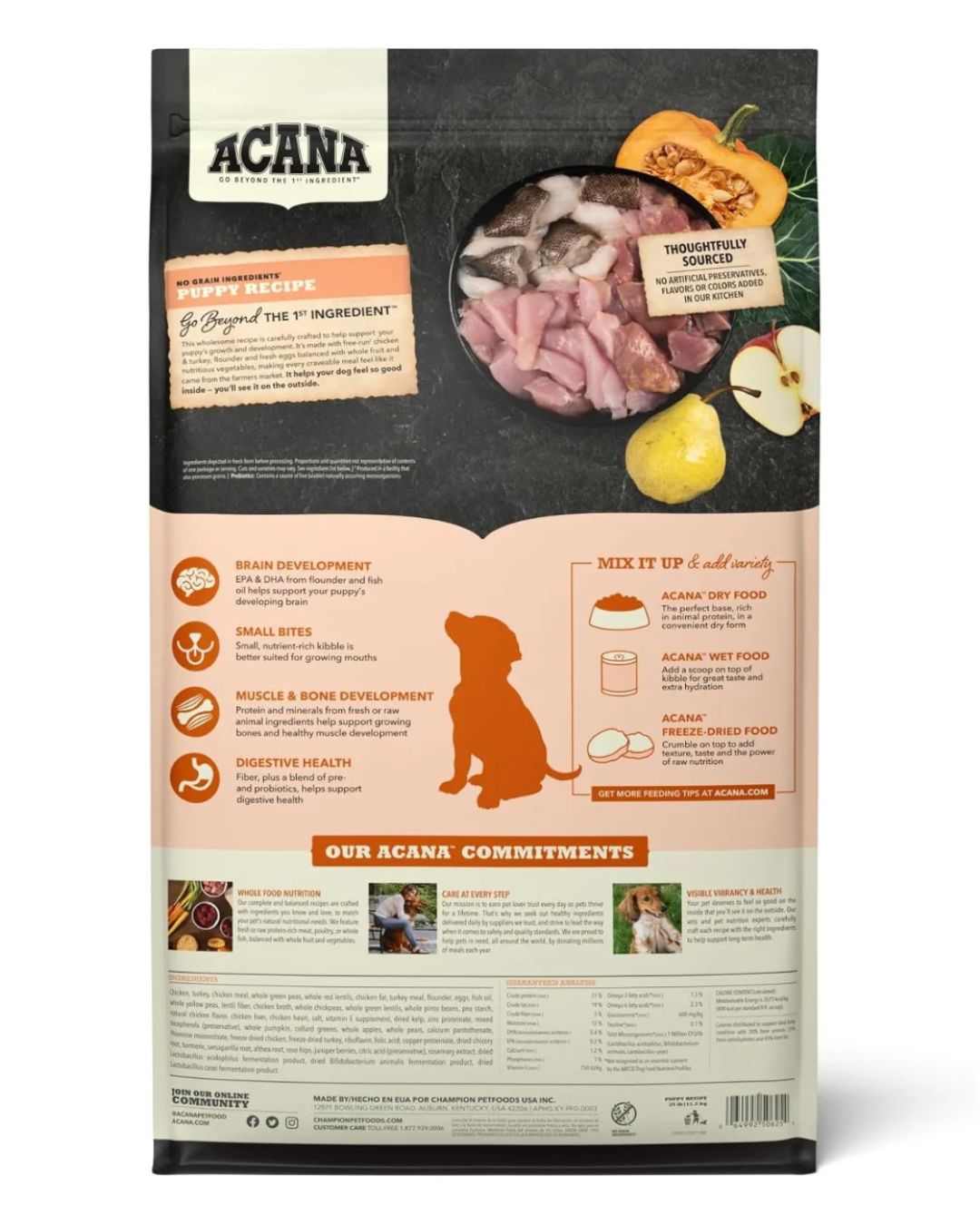 Acana Puppy Recipe, alimento seco Para cachorros de 2Kg