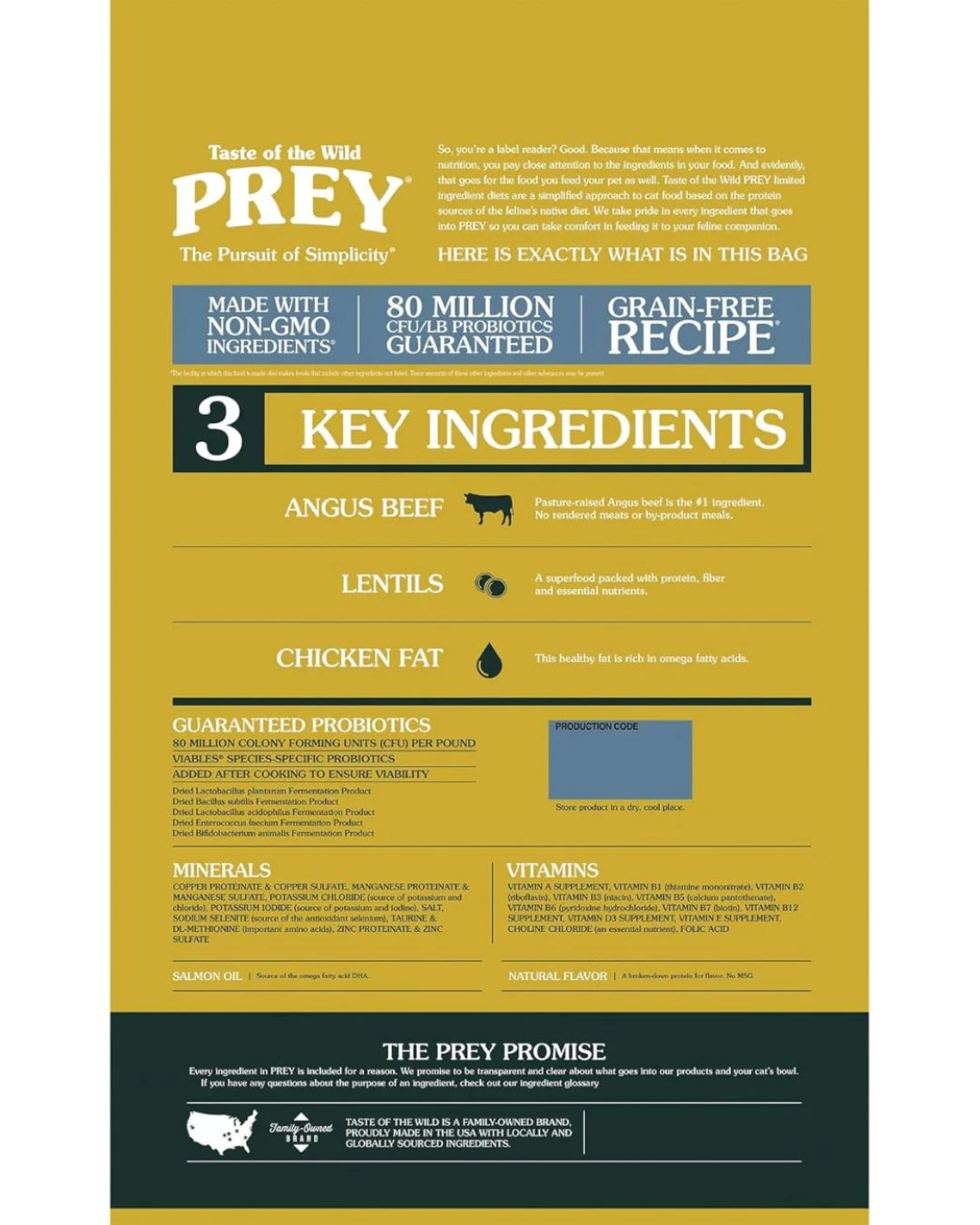 Taste of the Wild PREY Alimento seco gatos Carne Angus 2 kg