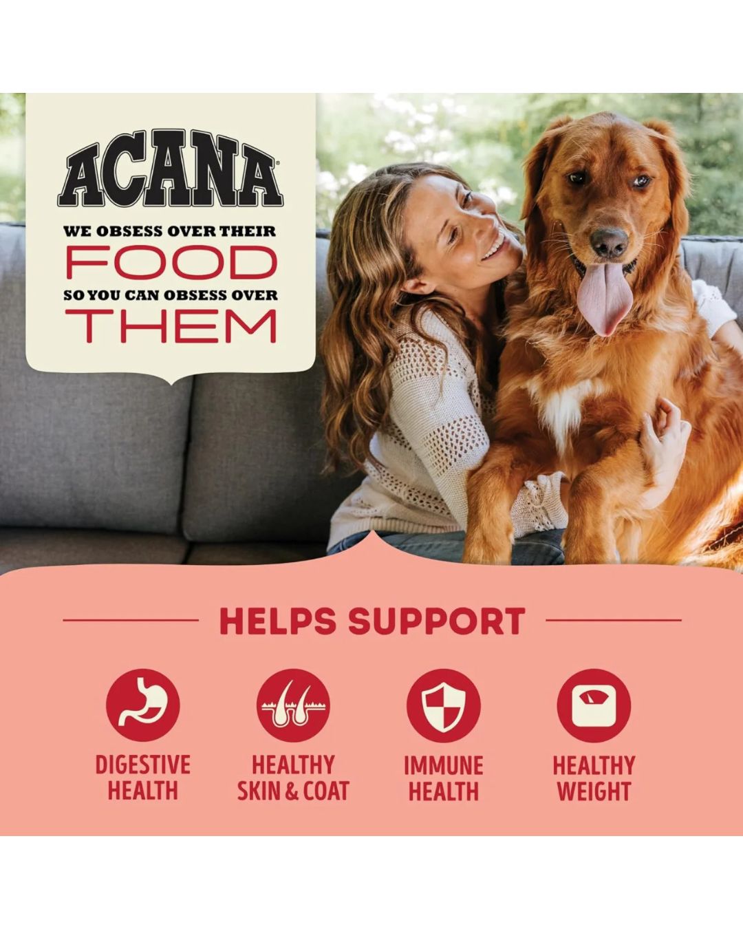 Acana Red Meat Recipe, Alimento Seco para Perro Adulto